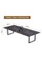 136 BLK Wooden Dining Table Loop-Leg, 8-Seater for Kitchen-240cm, Black Pietra Grigia Finish - 5