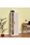 Modern Wardrobe With Side Mirror And Side Shelf, Floor Storage Cabinet With Hangers - Premium White - 2