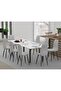 72 BLK Wooden Dining Table U-Leg, 8-Seater for Kitchen-240cm, Premium White - 4