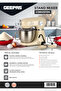 Stand Mixer With Powerful Copper Motor with 12 Level Mixing Control, 5 Liter Stainless Steel Bowl - 6
