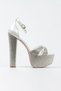 Women's High Platform Heeled Stone Open Toe Stylish Evening Dress Shoes