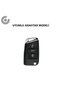 Volkswagen Compatible Polo, Golf, T-Roc, T-Cross, Passat, Jetta, Taigo, Tiguan Leather Look Tpu Key Case Cover (Black Green) - 2
