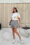 Women's Embroidered Crew Neck Adjustable Waist Design T-Shirt - 6