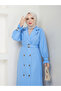 Modest Double Breasted Collar Waterproof Belted Full Length Trench Coat Rc1403013 - 7