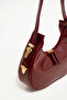 Women's Patent Leather Zippered Baguette Bag - 5