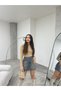 Distressed Faded Effect Vintage High Waist Mini Denim Skirt - 8