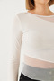 Women's White Blouse with Tulle Sleeves and Hem 7193 60261279 - 5