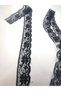 Black - Ecru - Ecru Gold Glitter Nylon Lace Guipure (5 Mt Ball)