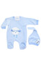 Blue and White Color Lamb Figured Jumpsuit Set of 2 - 6
