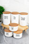 3-Piece 900 ml Wooden Lid Acrylic (PLASTIC) Tea/Coffee/Sugar Set 3 Piece 400 ml Salt/Pepper/Spice Set (With Stand) - 4