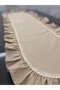 Beige Color Duck Linen Fabric Ruffle Runner (Custom Color Made) - 3