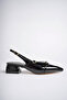 Women's Black Patent Leather Heeled Shoes - 8