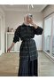 قميص موسمي أسود منقوش كبير الحجم - 2