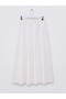 Zippered Flared Skirt -White