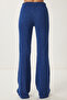 Comfortable Ribbed Knitted Blouse and Trousers Set Cobalt Blue Lrg0014 - 6