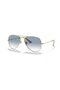 Rb 3025 0013F 58 Aviator Unisex Gold Metal Drop Sunglasses