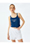 Print Detailed Ribbed Cotton Strap Undershirt - 3