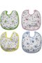 Baby 100% Cotton Bibs with Oilcloth on the Back, Waterproof Colors, Set of 4, 0-6 Months - 3
