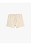 Basic Shorts with Lace-Up Waist Cotton Pocket Detail