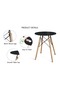 Round Table With Quad Leg Base And Ultimate Eames Style DSW Dining Chairs, Set Of 2 - Black - 2