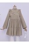 Tunic with Ruffled Floor Skirt and Elastic Sleeves