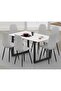 Dec 136 BLK Wooden Dining Table Loop-Leg, 6-Seater for Kitchen-140cm, Premium White - 4