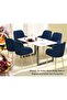 Dec 136 BLK Wooden Dining Table Loop-Leg, 6-Seater for Kitchen-140cm, Premium White - 2