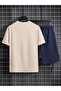 Teddy Bear Print Men's 2 Piece Comfy Crew Neck Short Sleeve T-Shirt and Adjustable Shorts Set - 2