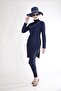 Silver Stone Navy Blue Design Hijab Swimsuit Set