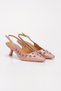 Women's Salmon Patent Leather Troque Detailed Heeled Stiletto - 4