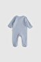 2-Piece Organic Cotton Blue Jumpsuit Set with Gloves and Booties - 5