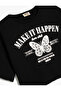 Butterfly Print Short Sleeve Cotton Crop T-Shirt - 3
