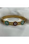 Women's Steel Bracelet with Three Evil Eyes