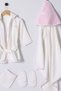 Baby Girl Hooded Pigment Printed Summer Regular Fit Cream Bathrobe Usb2501-C-V1 - 2
