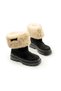 Girl's Adult Waterproof Lace-Up Zippered Winter Furry Lined Boots Shoes - 5