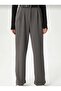 Women's Comfortable Cut Palazzo Pants with Lycra Belt - Anthracite