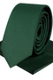 Men's Accessory Green Handkerchief Dobby Eyelet Slim Tie