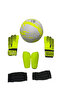 5 No 4 Liner Machine Stitched Soccer Ball Beather Gloves and Tender Set of 3