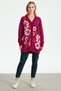 Flower Patterned Cardigan Fuchsia - 2