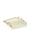 2-Piece Cream Tray Presentation Decorative Home Tableware Kitchen Tea Coffee Tray - 2