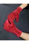 Miela Girl's Velvet Wrist-Length Gloves Red - 6