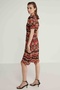 Kleid mit Ethno-Muster und V-Ausschnitt - 4