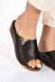 Inside Out Genuine Leather Orthopedic Wedge Sole Women's Slippers - 2