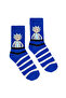 Rick Blue Patterned Unisex Special Series Happy Colorful Combed Cotton Socks - 3