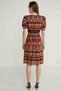 Kleid mit Ethno-Muster und V-Ausschnitt - 3