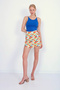 Patterned Button Front Short Skirt