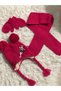 0-18 Months Baby Girl Pompom Beret, Scarf, Gloves Set - Set of 3 Winter Gift - 3