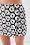 Floral Patterned Button Front Short Skirt - 4
