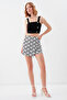 Floral Patterned Button Front Short Skirt