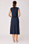 Side Zippered Striped Bell Cut Skirt - 5